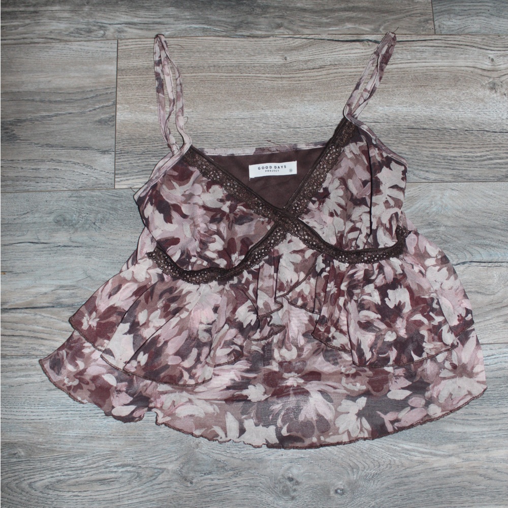 Brown Floral Top